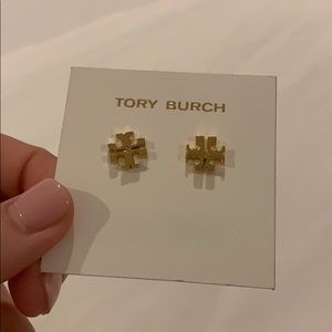 Tory Burch logo stud earrings NEW